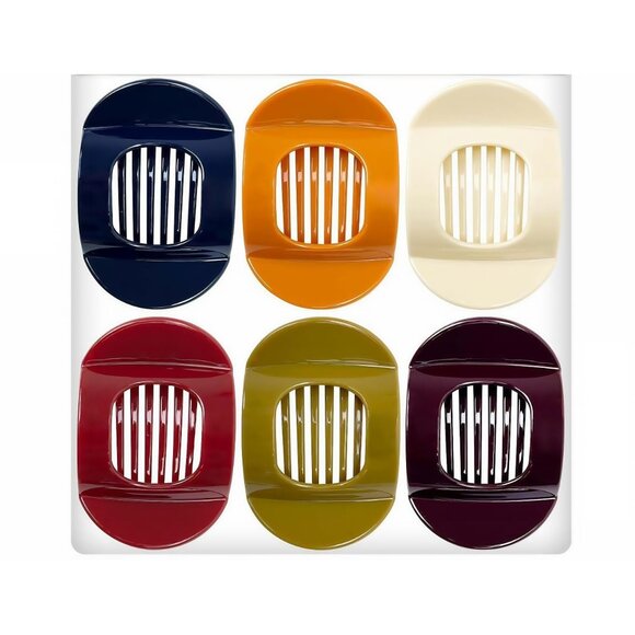 6PCS Flat Hair Claws Curved Clips Strong Hold No Slip for Thick Thin Hair - Picture 5 of 5